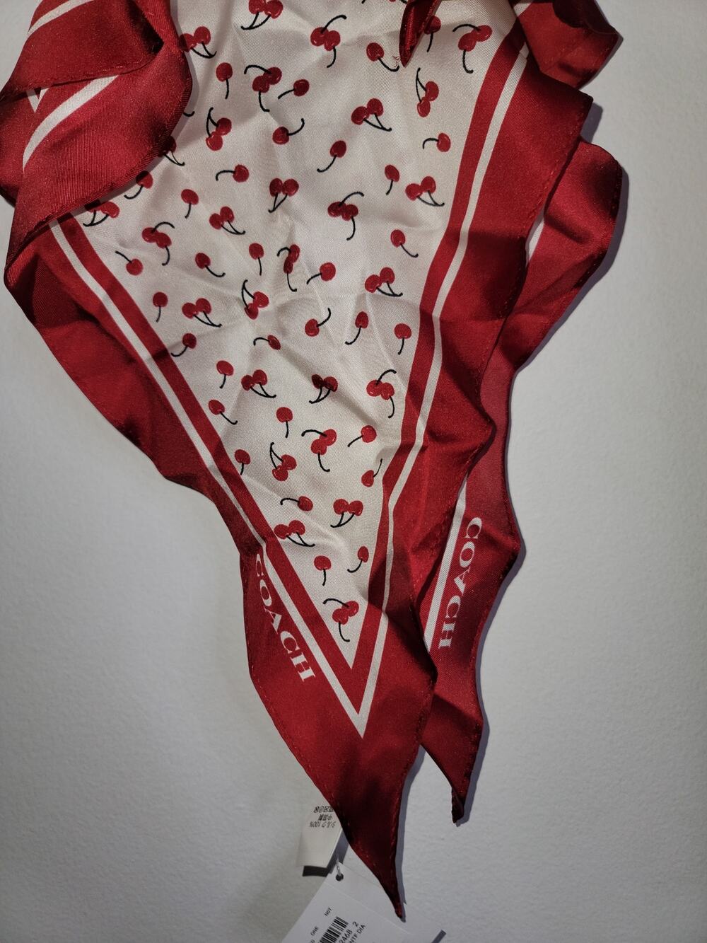 Coach Cherry Diamond Scarf NWT